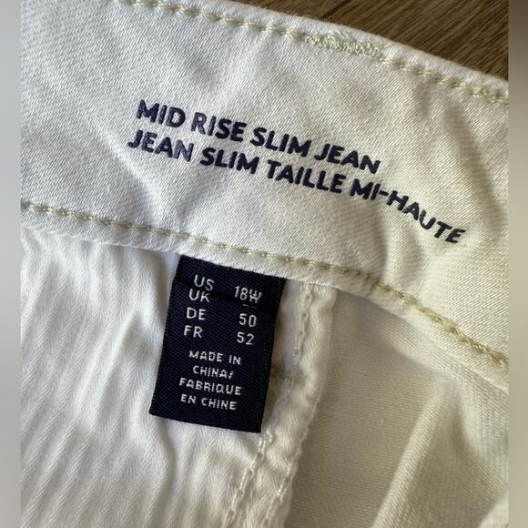 NWT Lands’ End Plus Size Mid Rise Slim Straight Jean White Size 18W - Picture 8 of 13